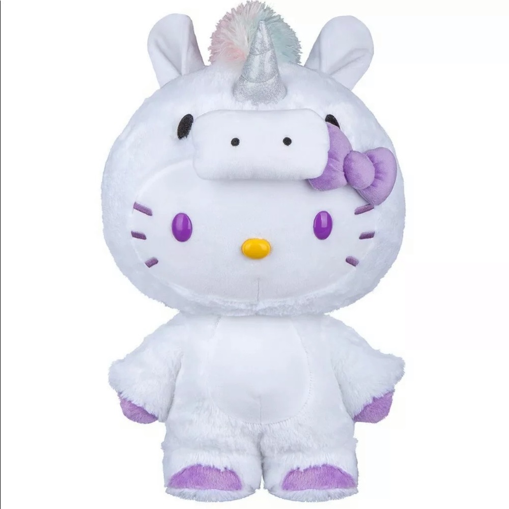 Hello Kitty Fluffy Big Plush Unicorn Sanrio Rare